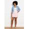 LOLALIZA high waist skinny denim short met overslag detail - lichtroze