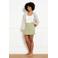 LOLALIZA skinny denim short met overslag detail - groen