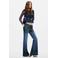 Desigual flared jeans met print - donkerblauw