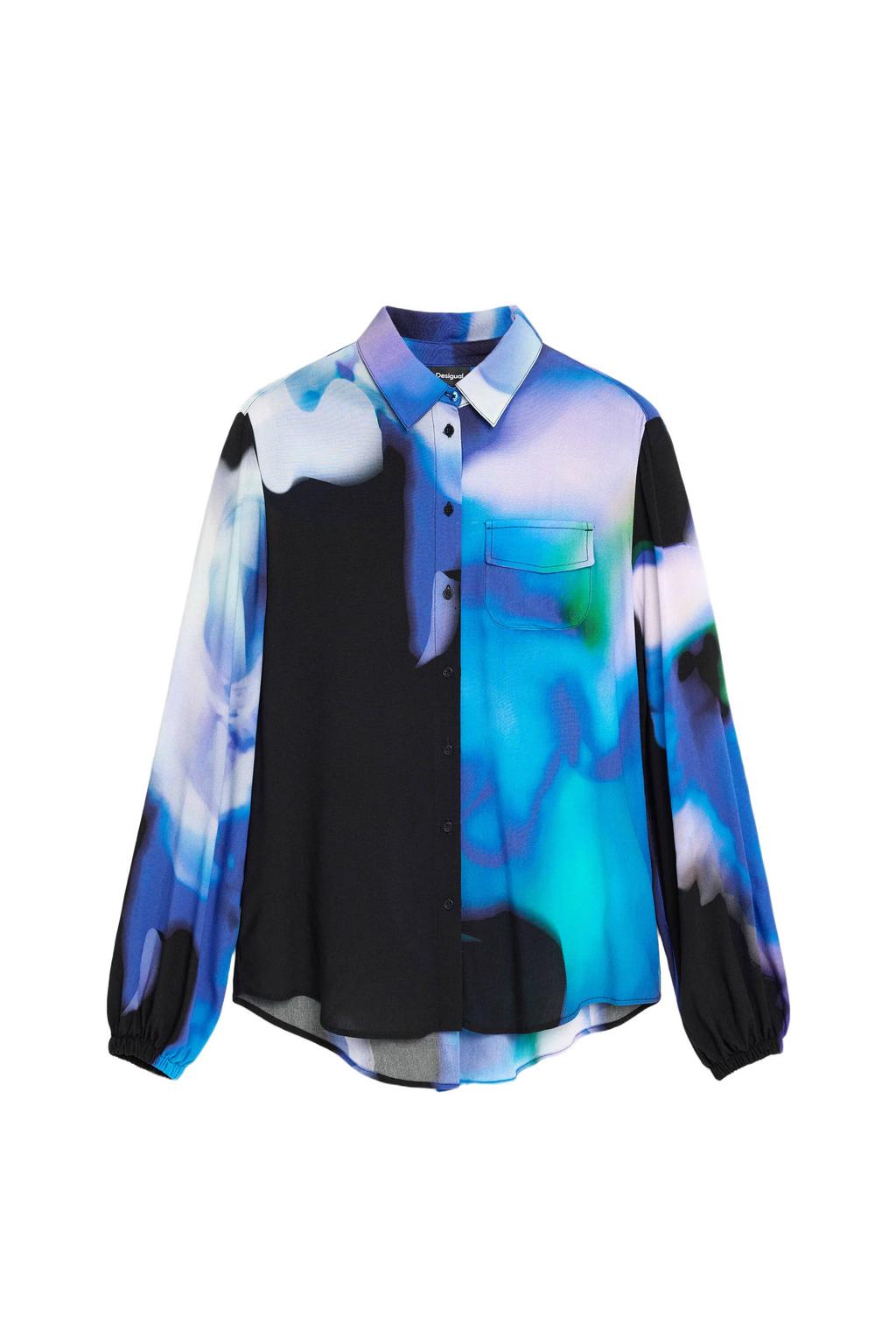 Desigual blouse - blauw/zwart/lila