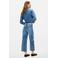 Desigual wide leg jeans met borduursels - mediumblauw
