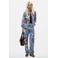Desigual straight leg jeans met print - middelblauw
