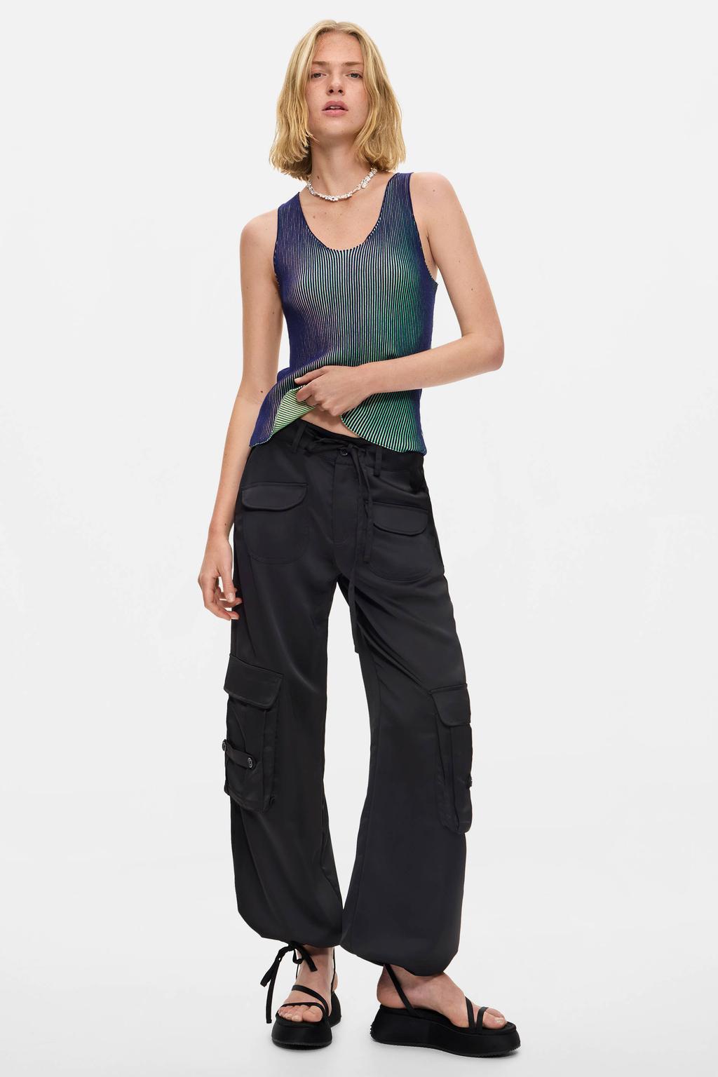 Multikleurige dames Desigual top meerkleurig van viscose met ronde hals