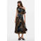 Desigual jacquard midi rok met print - meerkleurig