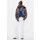 Desigual winterjas met print - grijsbruin