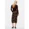 Desigual midi rok met print - bruin