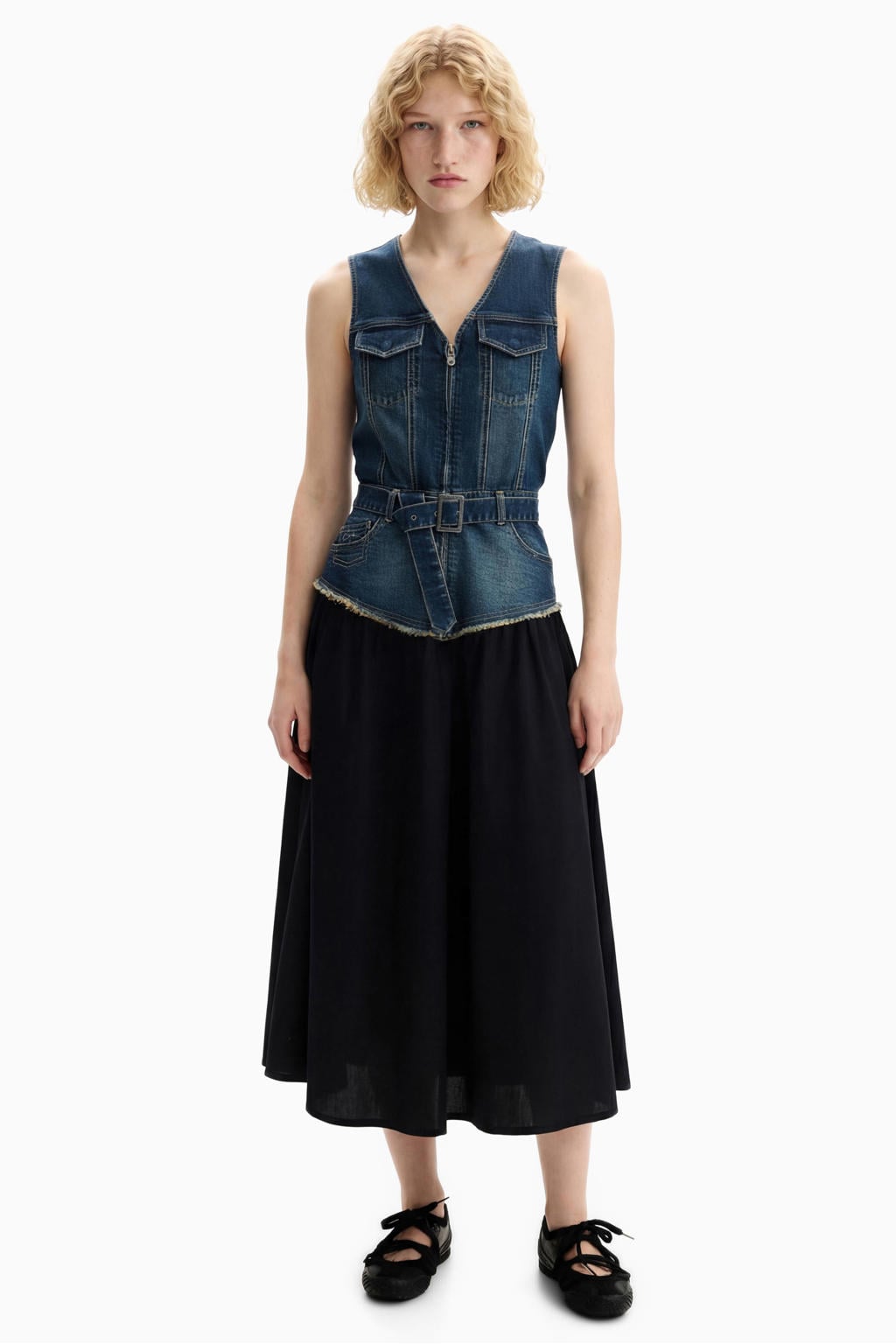 Desigual midi spijkerjurk - mediumblauw