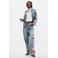 Desigual straight leg jeans met print - mediumblauw