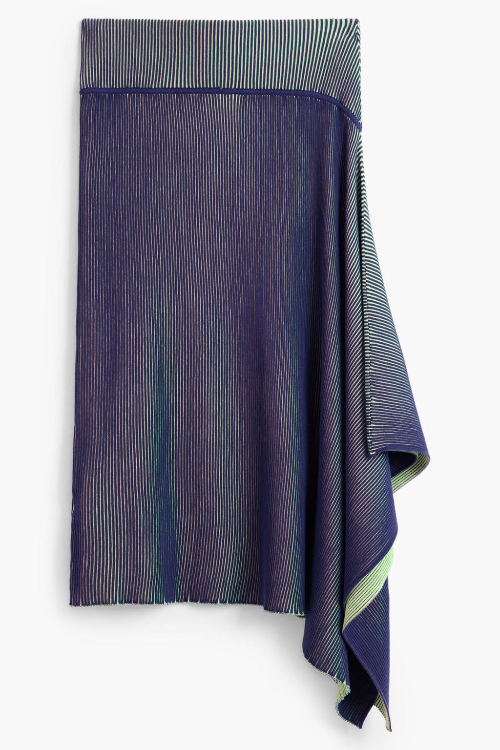 Blauw en groene dames Desigual midi rok met print gemaakt van viscose