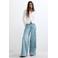 Desigual wide leg jeans met borduursels - lichtblauw
