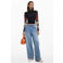 Desigual top met transparante mouwen - zwart