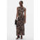 Desigual midi jurk met print - grijsbruin