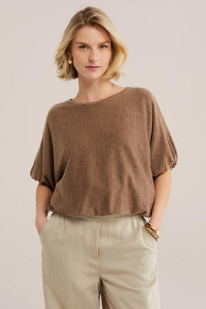 gebreide top - bruin