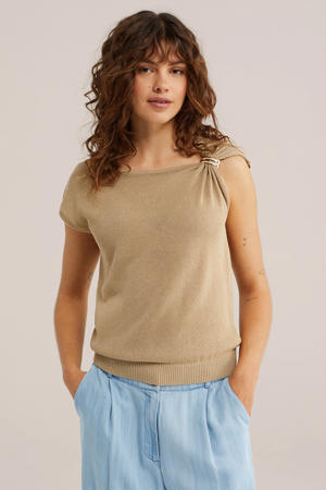 top met knoopdetail - zand