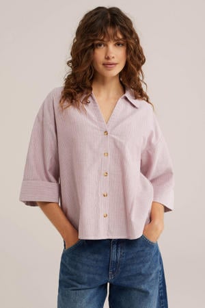 gestreepte blouse - oudroze