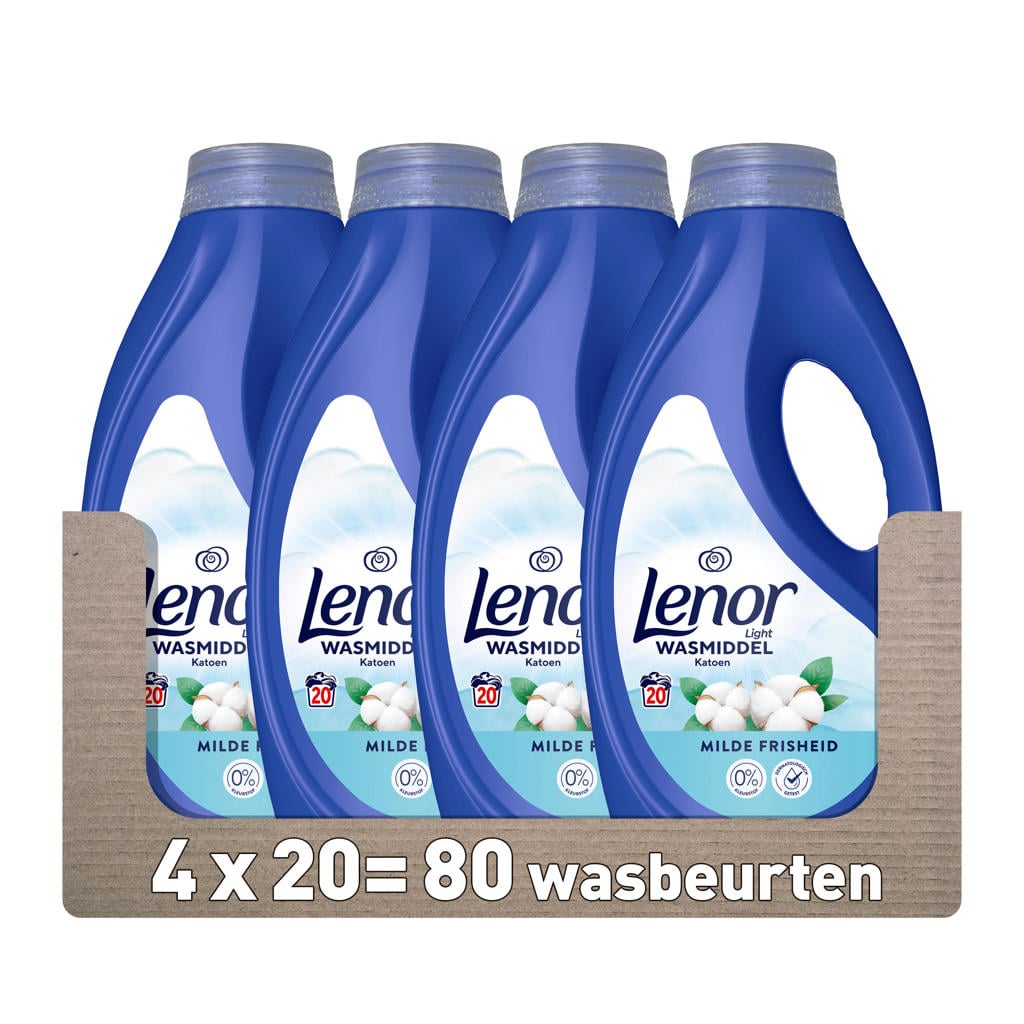Lenor vloeibaar wasmiddel - Katoen - 20 wasbeurten - 80 wasbeurten