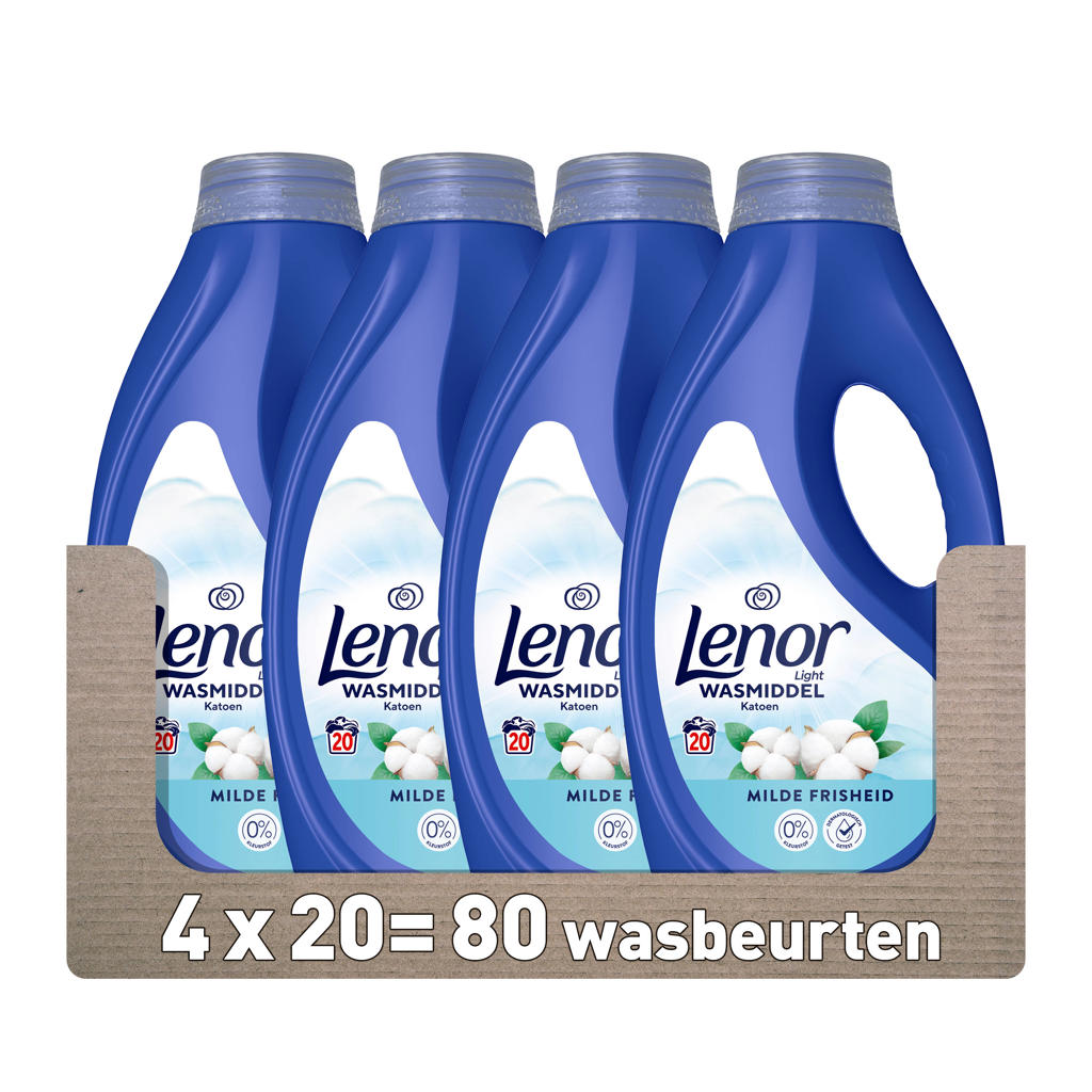Lenor vloeibaar wasmiddel - Katoen - 4 x 20 wasbeurten - 80 wasbeurten