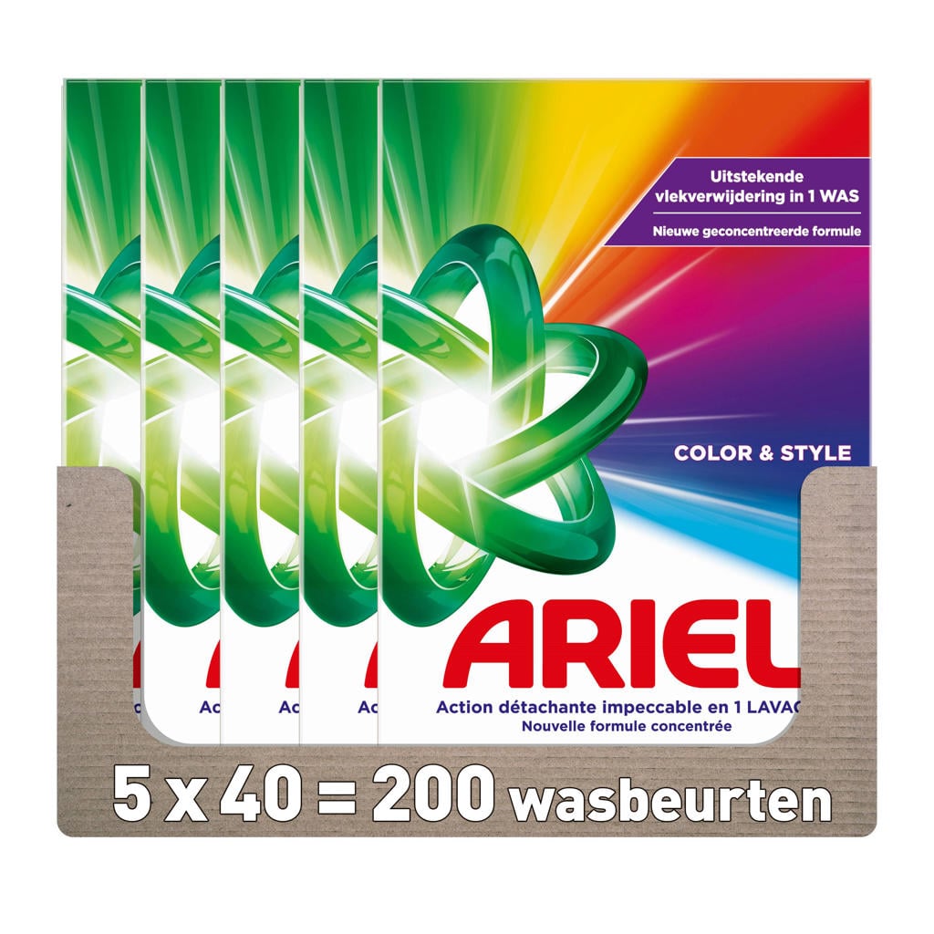 Ariel Snel oplosbaar waspoeder Kleur - 5 x 40 wasbeurten - 200 wasbeurten