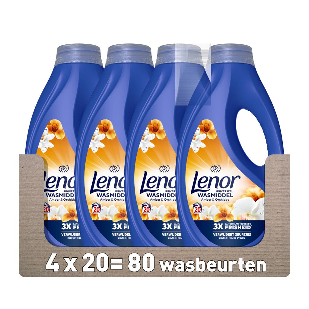 Lenor vloeibaar wasmiddel - Amber & Orchidee - 20 wasbeurten - 80 wasbeurten