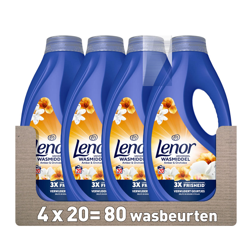 Lenor vloeibaar wasmiddel - Amber & Orchidee - 4 x 20 wasbeurten - 80 wasbeurten
