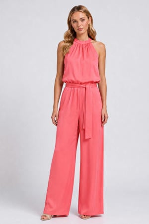 viscose jumpsuit met ceintuur - roze