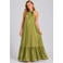 Freebird viscose halter maxi jurk - groen