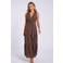 Freebird midi jurk met ceintuur - bruin
