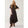 Summum acetaat midi jurk - bruin