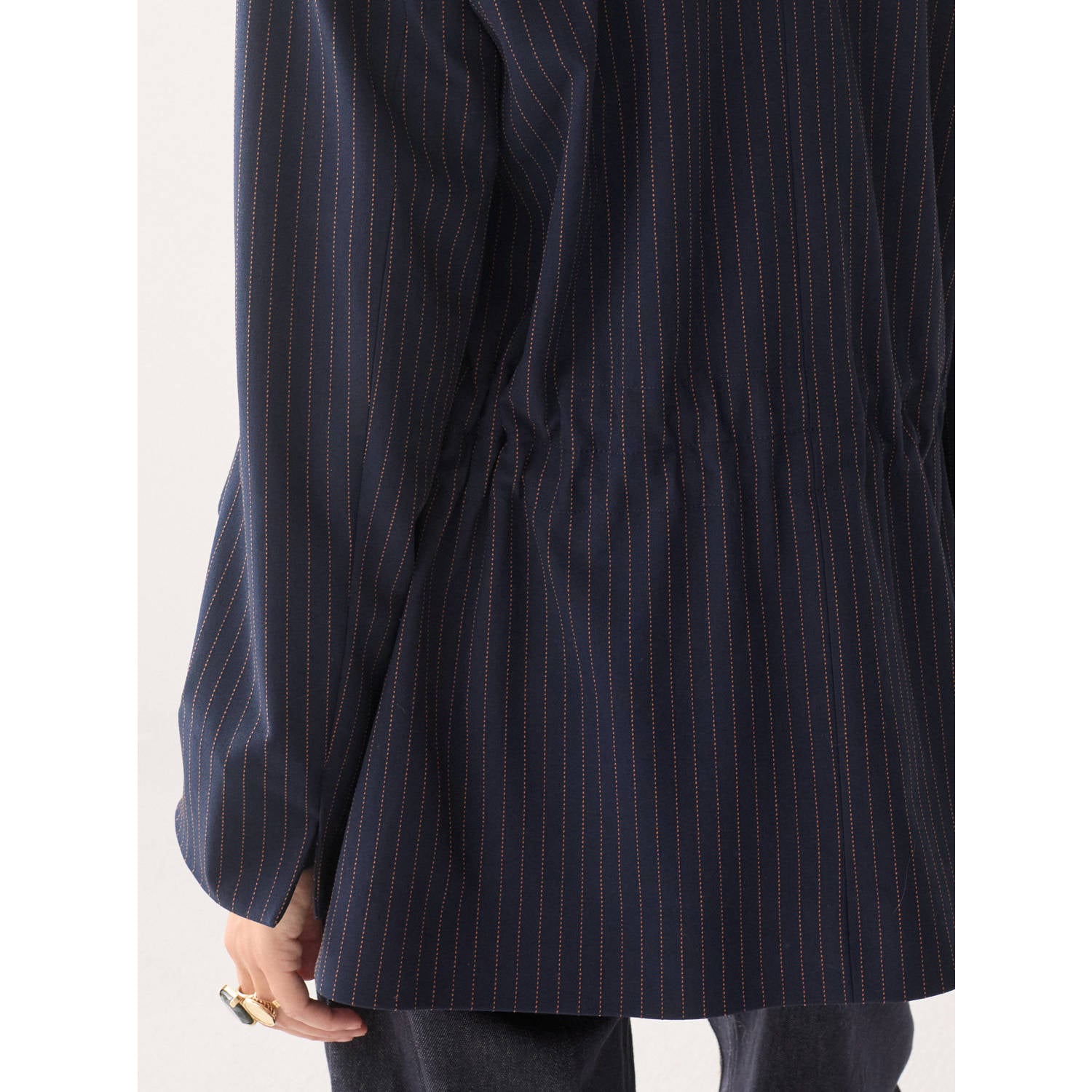Summum regular blazer met krijtstreep donkerblauw