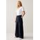 Summum wide leg broek met krijtstreep - donkerblauw