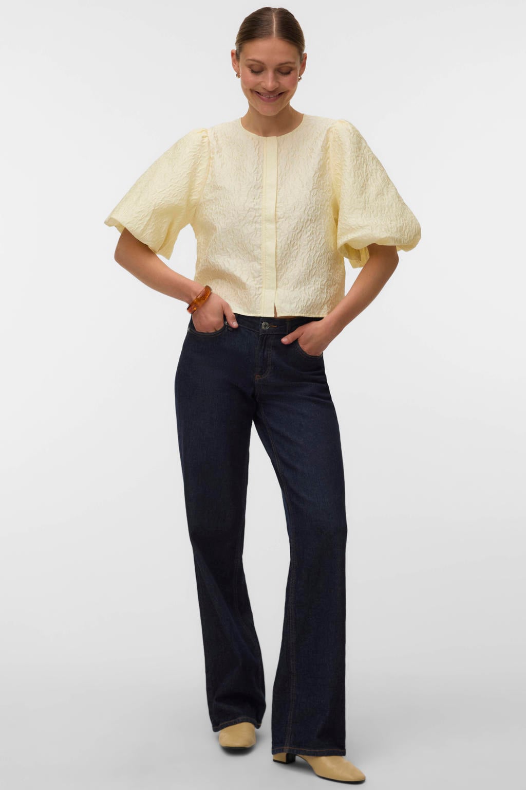 VERO MODA blousetop lichtgeel
