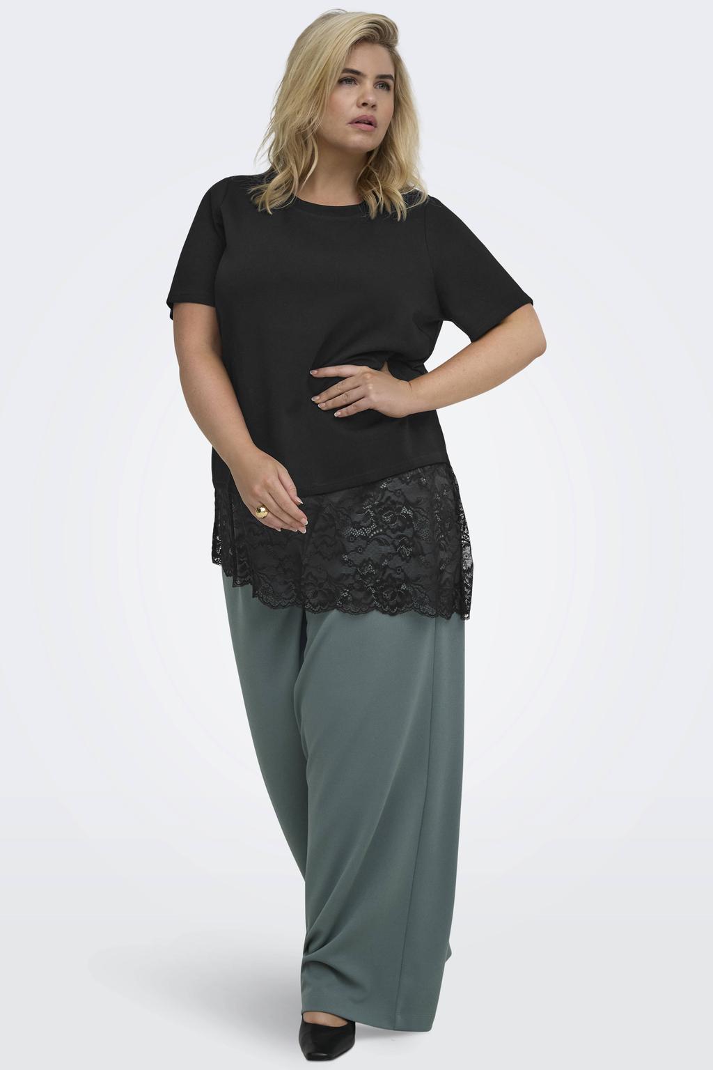 ONLY CARMAKOMA gebreide top Plus Size - zwart