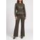 Fifth House imitatieleren wide leg broek - groen