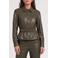 Fifth House imitatieleren blouse met ceintuur - groen