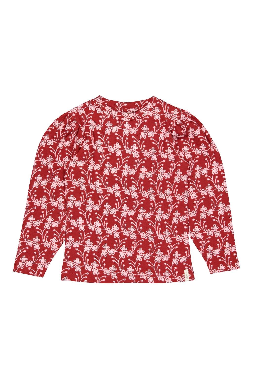 LEVV longsleeve met print - rood/roze/wit