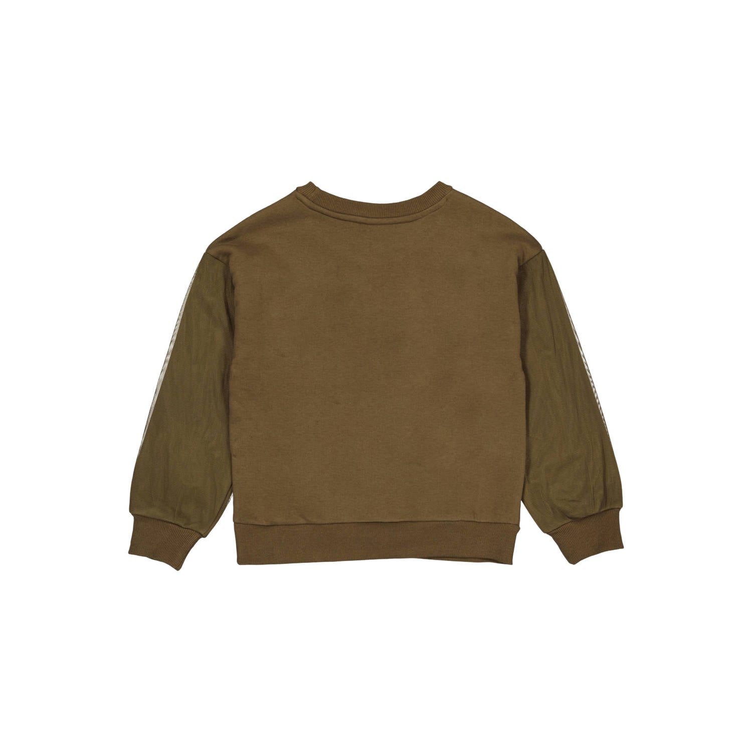 LEVV sweater met tekstprint olijfgroen