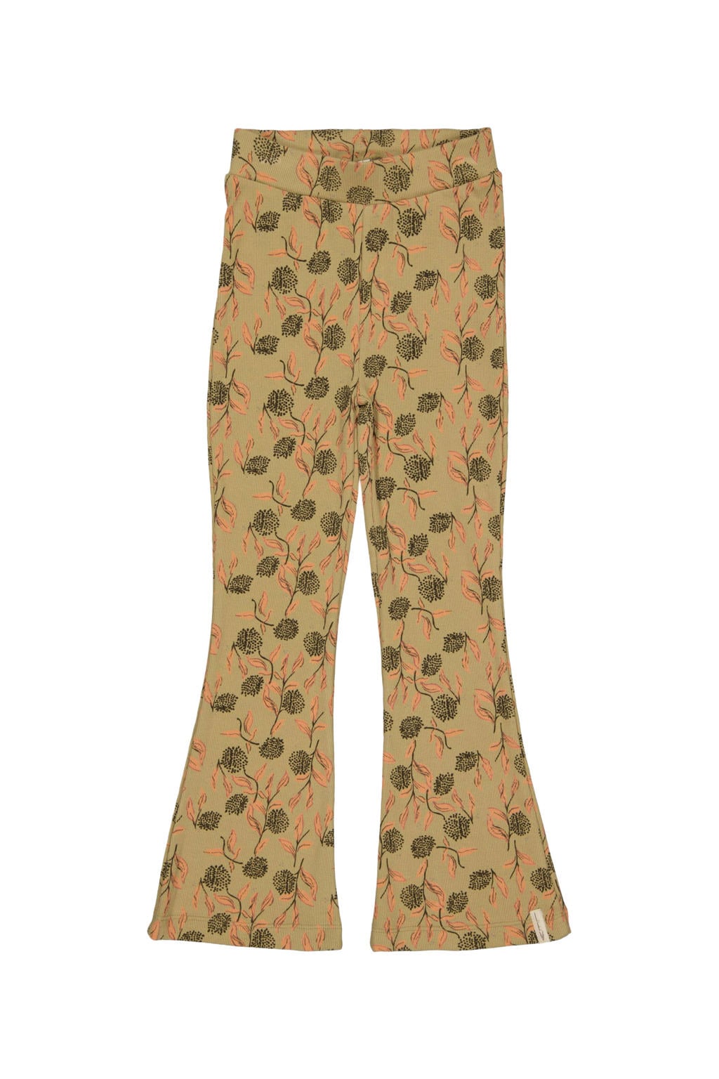 Groene meisjes LEVV flared broek van stretchkatoen met elastische tailleband