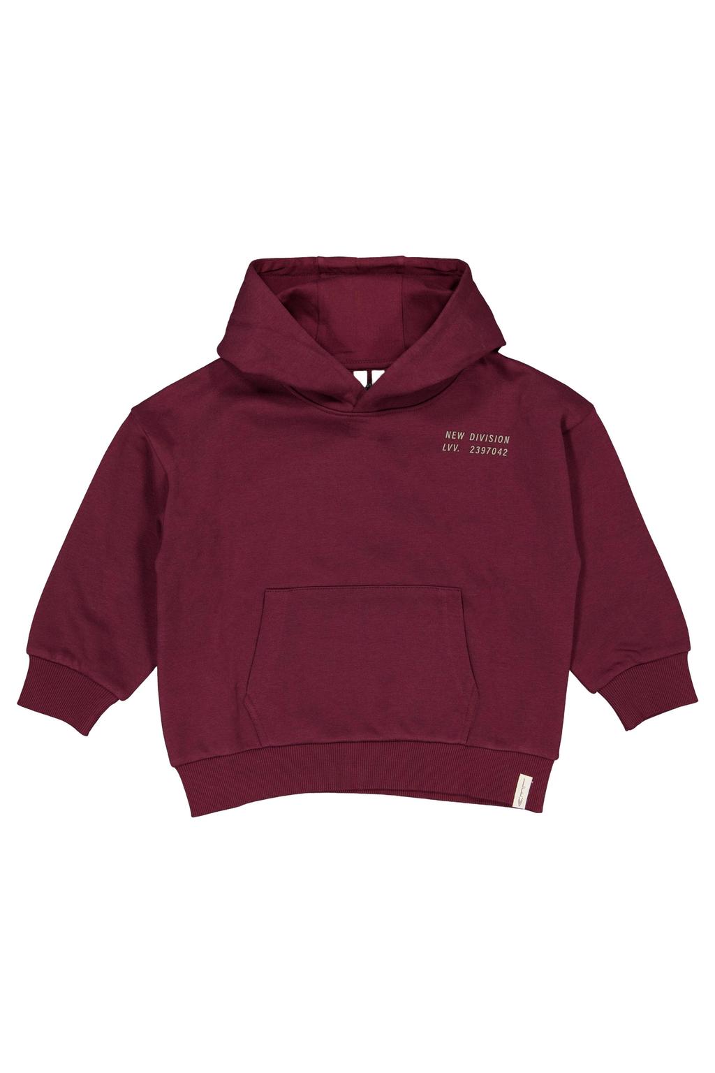 LEVV sweater met backprint - donkerrood