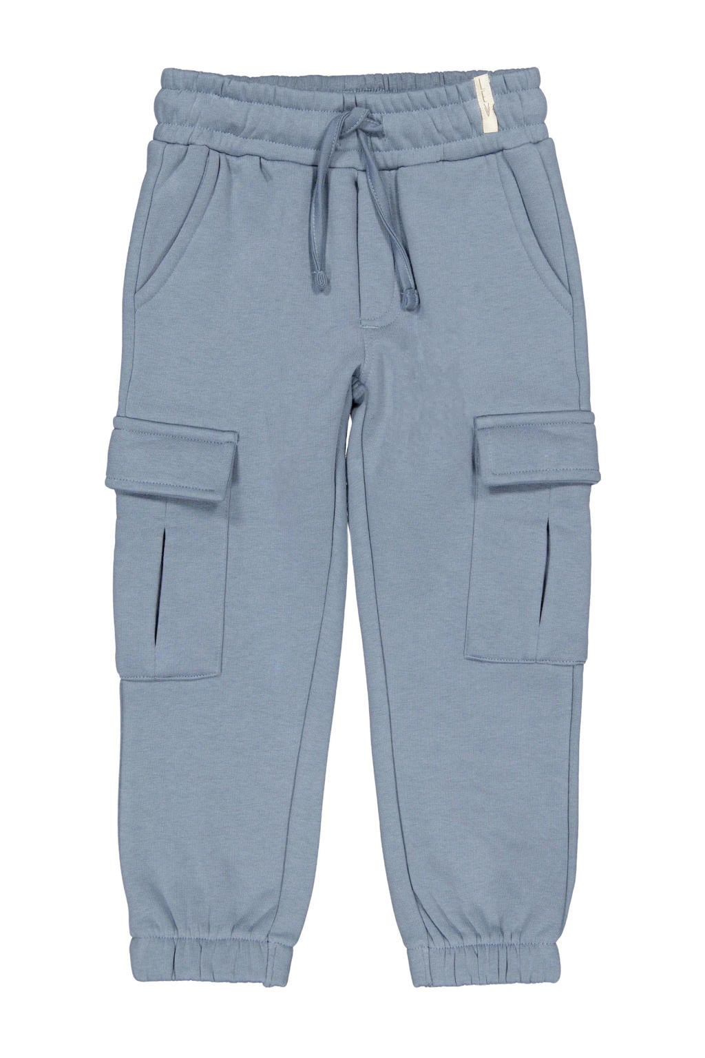 Blauwe jongens LEVV cargo sweatpant van katoen met elastische tailleband met koord en effen
