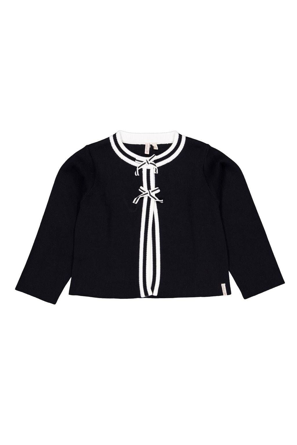 LEVV gebreid vest - zwart/wit