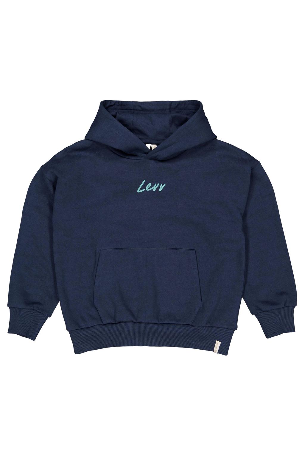 LEVV hoodie met backprint - blauw