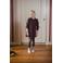 LEVV corduroy korte blousejurk met borduursels en print - donkerbruin
