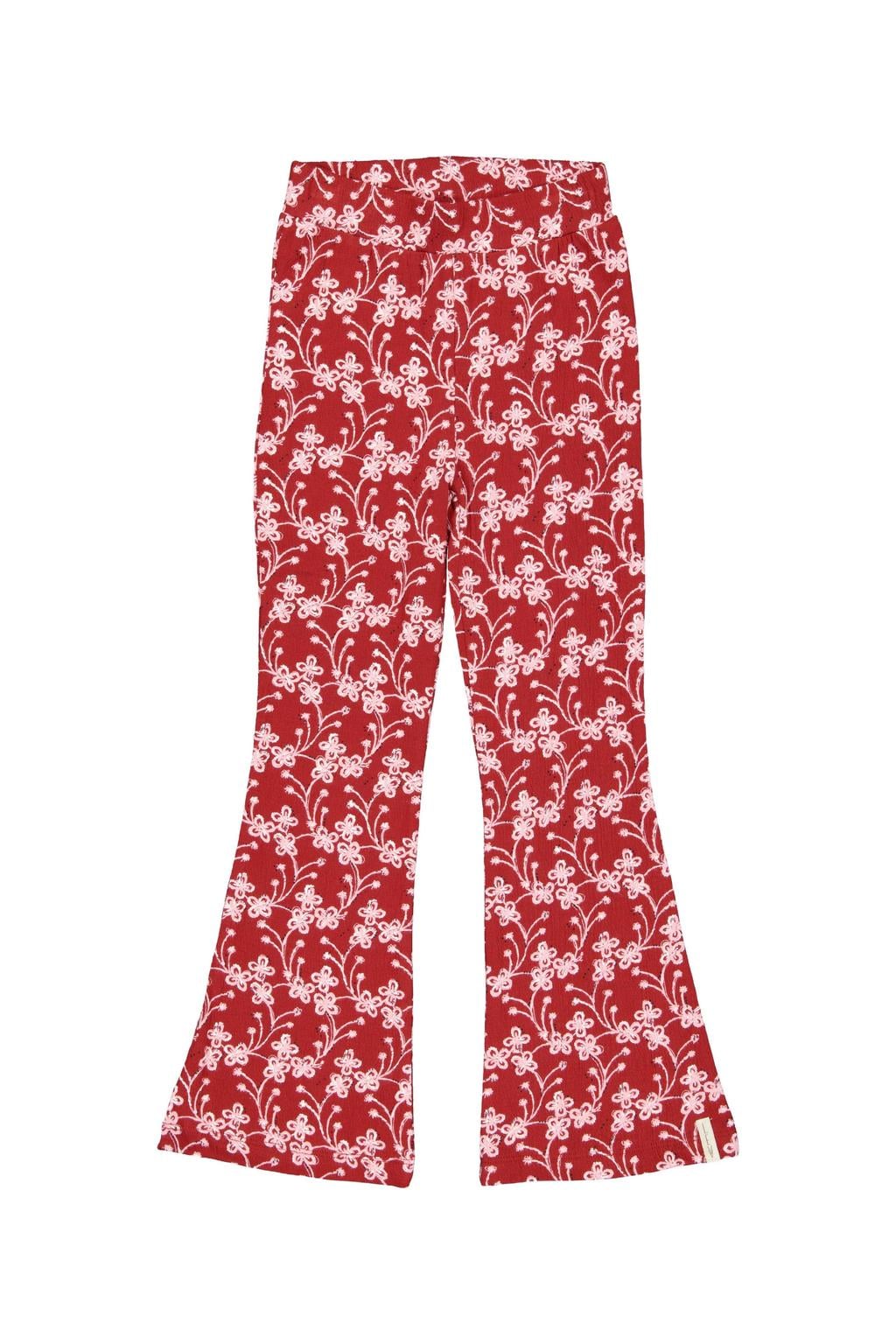 LEVV gebloemde flared broek - rood