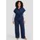 Exxcellent suèdelook gilet met ceintuur Plus Size - donkerblauw