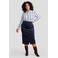 Exxcellent suèdelook midi rok Plus Size - donkerblauw