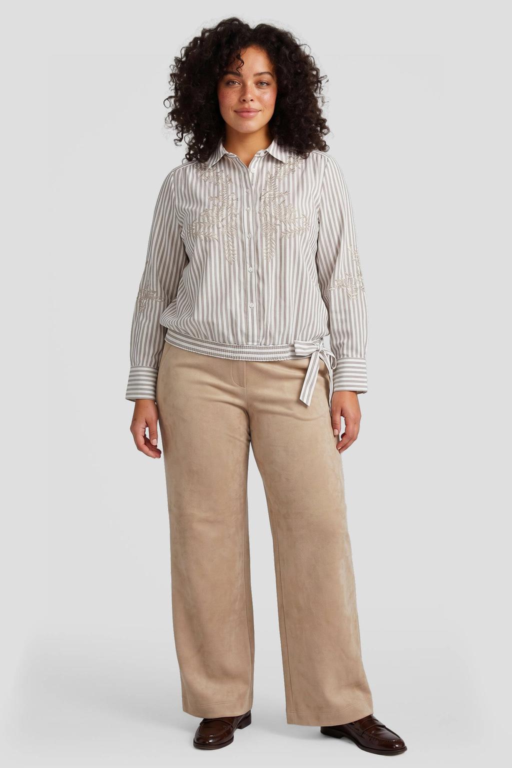 Exxcellent gestreepte blouse met borduursels Plus Size - meerkleurig