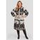 Exxcellent midi jurk Plus Size met ceintuur en print - bruin