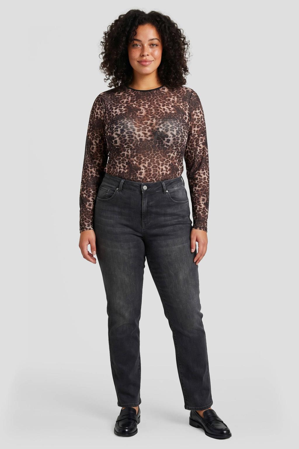 Exxcellent top Plus Size met panterprint - meerkleurig