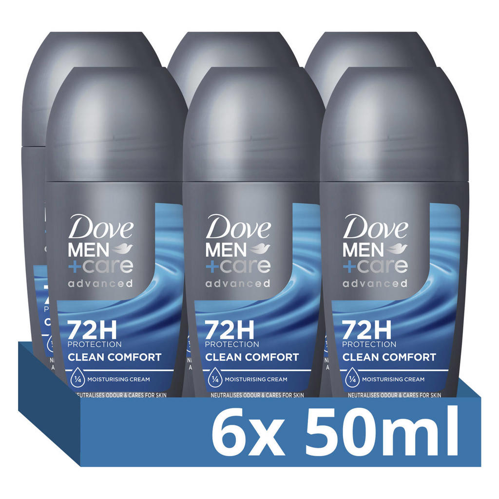 Dove Men+Care Advanced Clean Comfort anti-transpirant deodorant roller - 6 x 50 ml
