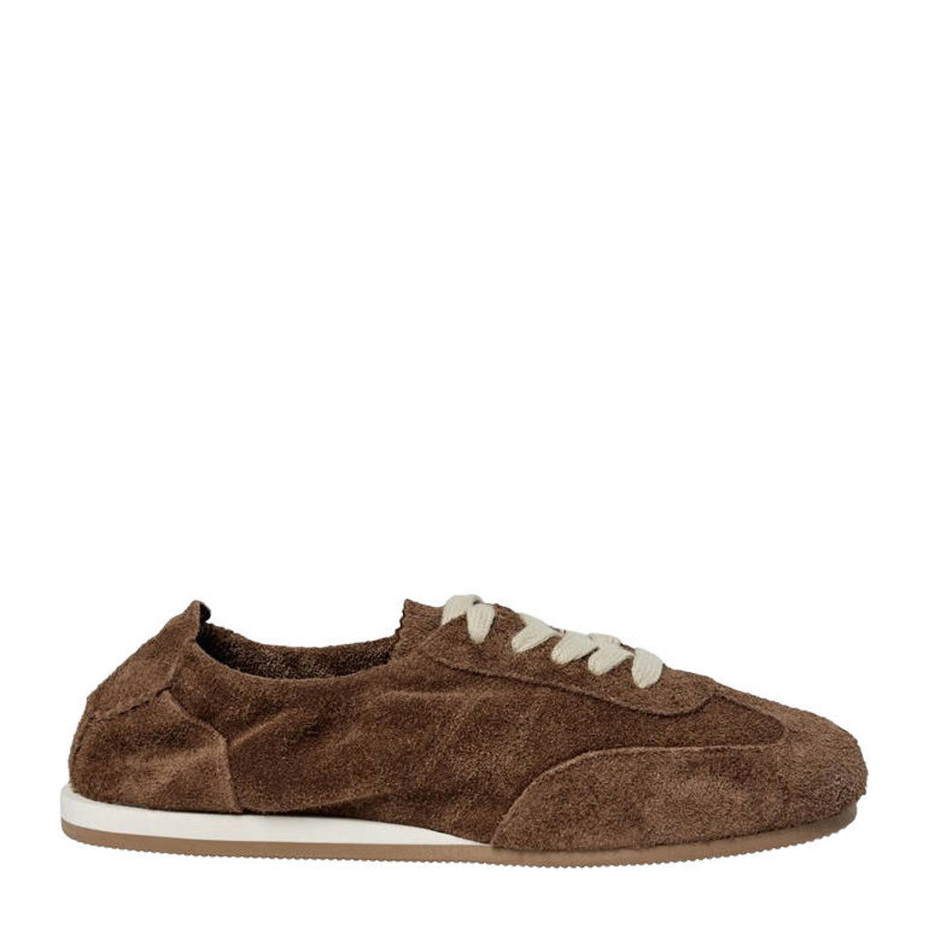 Sofie Schnoor suède sneakers - donkerbruin/wit